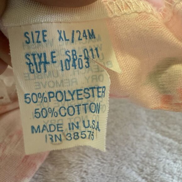 Vintage Hugs and Kisses Baby Girl Pink Dress Size 24 Months White Bib Collar - Picture 3 of 14